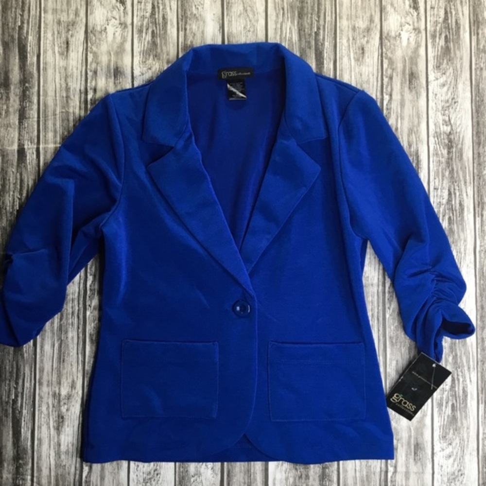Grass Collection Women’s Blazer Royal Blue…